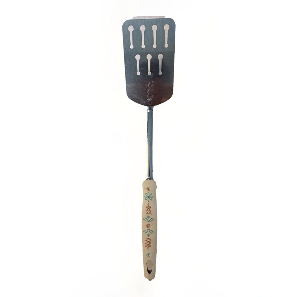 Vintage Ekco Slotted Keyhole Spatula Turner 13"‎ USA Dutch Blue Tulip Carousel